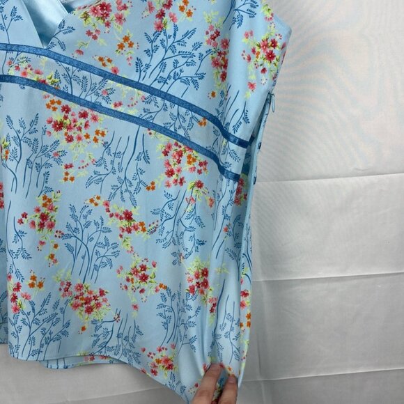 Old Navy Womens VTG Y2K Babydoll Top XL Blue Floral Whimsical Fairycore Dainty - Picture 5 of 7